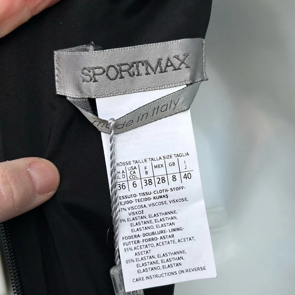 Sportmax Black & White abstract Sleeveless midi dress, BNWT, size 6 - Picture 9 of 12